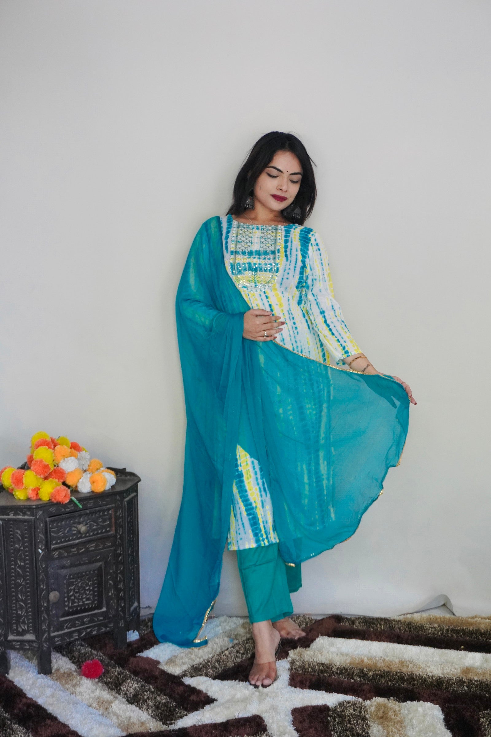 New Beautiful Design Rayon Suit With Pant Dropshipera
