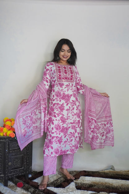 Beautiful Design Rayon Suit With Bottom And Dupatta Dropshipera