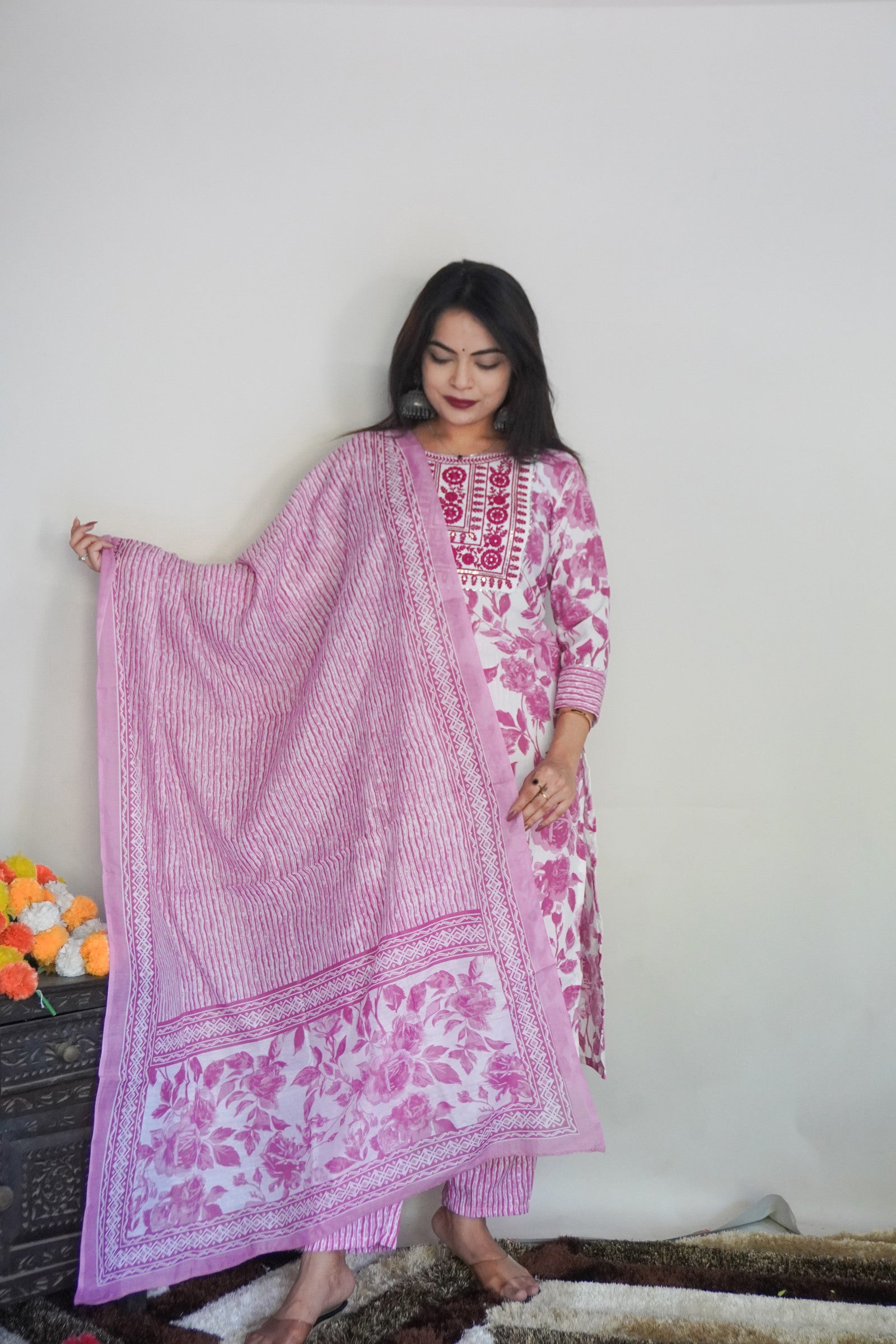 Beautiful Design Rayon Suit With Bottom And Dupatta Dropshipera