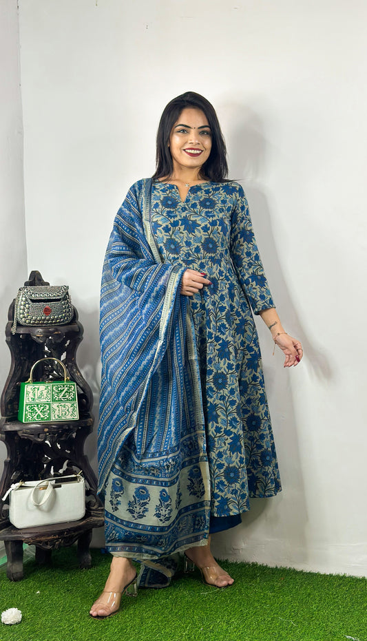 Beautiful Design Rayon Suit With Bottom And Dupatta Dropshipera
