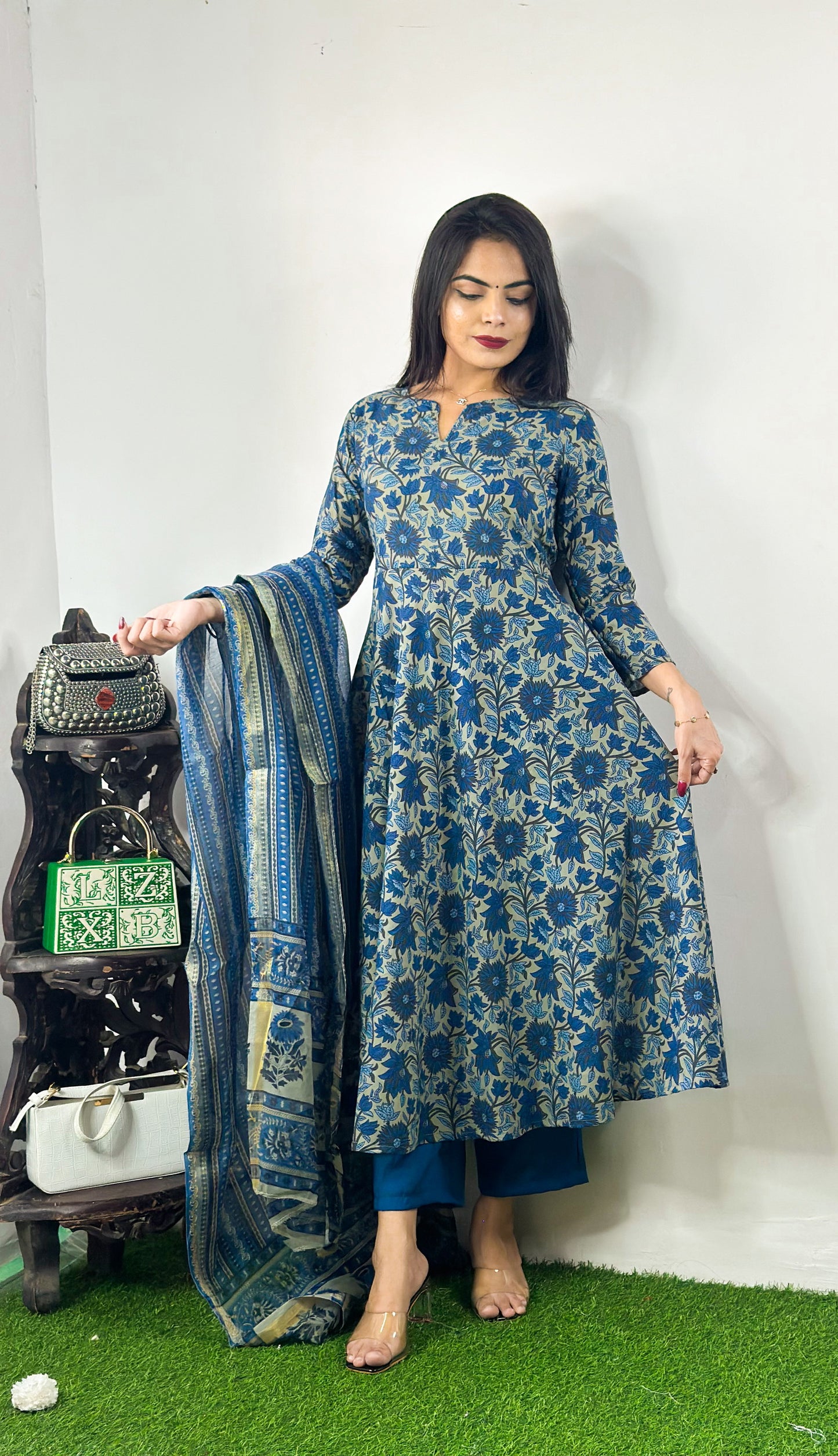 Beautiful Design Rayon Suit With Bottom And Dupatta Dropshipera