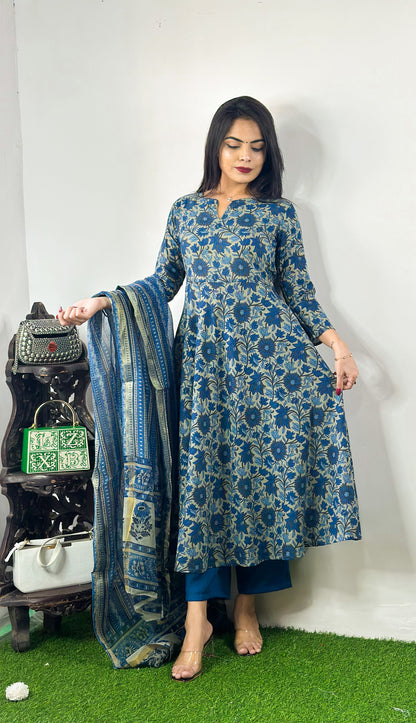 Beautiful Design Rayon Suit With Bottom And Dupatta Dropshipera