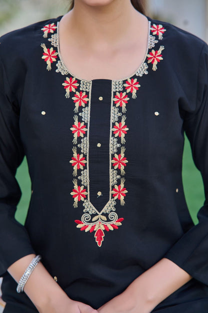 Designer Pure Chanderi  Kurta With Pant And Beautiful Dupatta Dropshipera