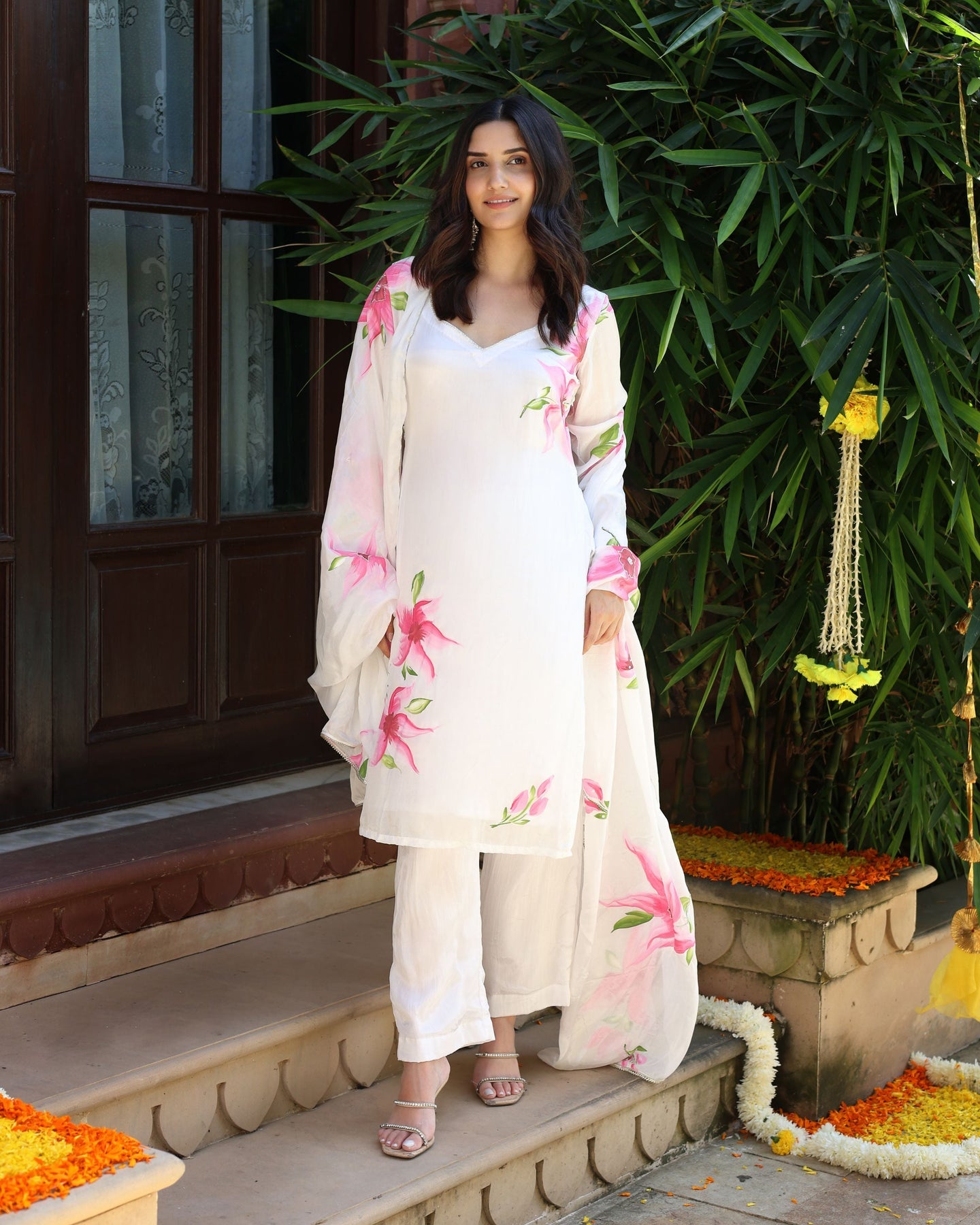 Women Embroidery Pure Tebby Silk Digital Printed kurta And Dupatta With Pant Dropshipera