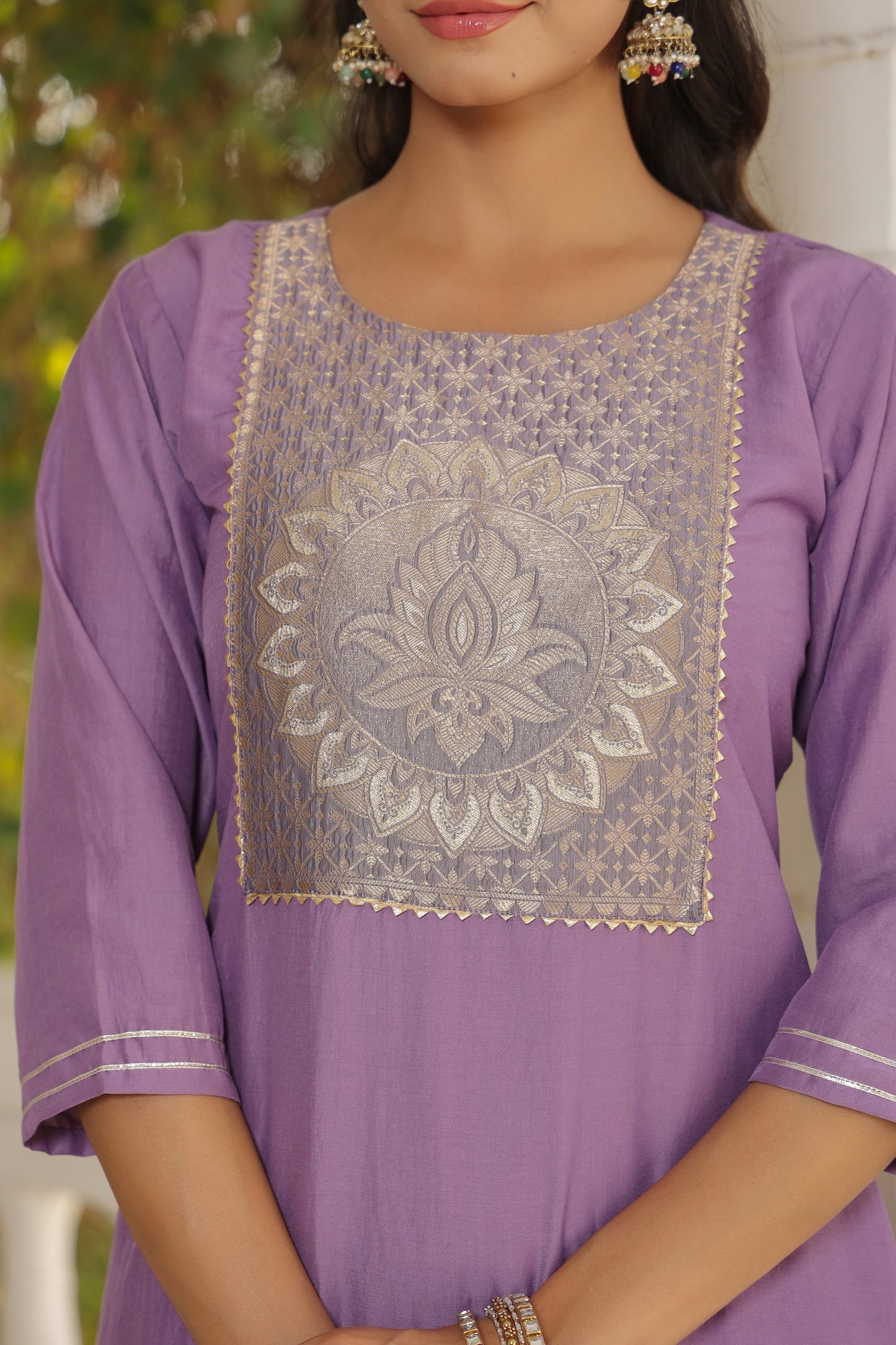 Beautiful and Simple Embroidered Kurta set With Bottom and Dupatta Dropshipera