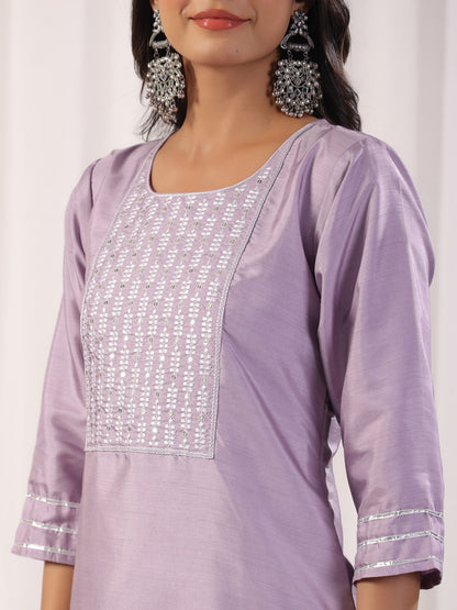 Embroidered Straight Kurta with Trousers & And Dupatta Dropshipera