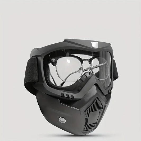 Goggle Mask Anti Scratch UV Protective Open Face & Eyewear Windproof Dirt Shield Adjustable Strap Mojo