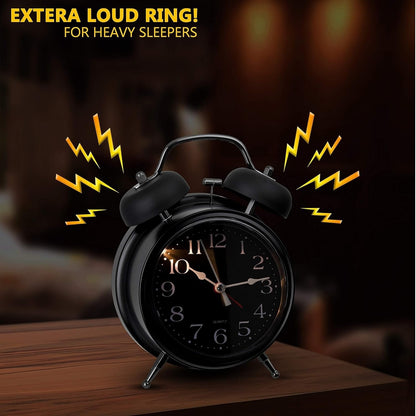 Twin Bell Black Clock Small Mojo