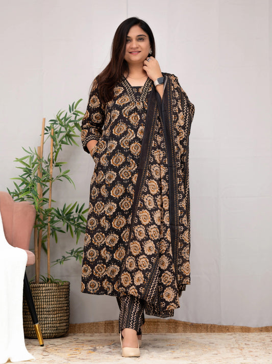 Beautiful Rayon Kurti With Bottom And Dupatta Dropshipera