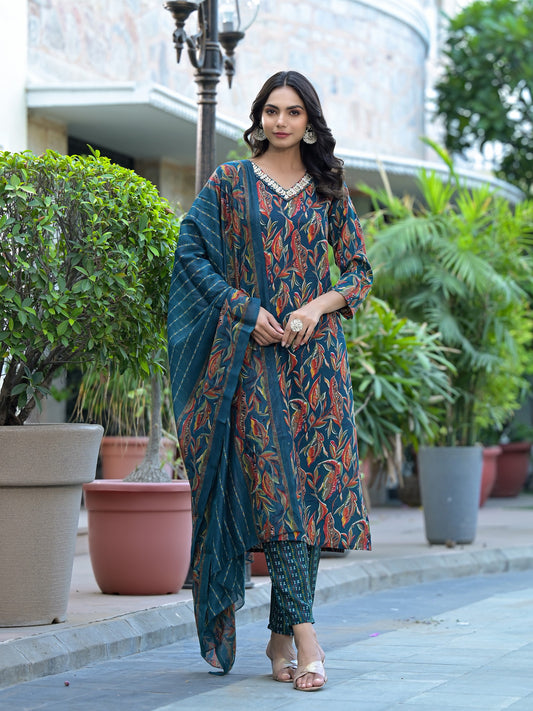 New Beautiful Design Rayon Kurta With Pant And Dupatta Dropshipera