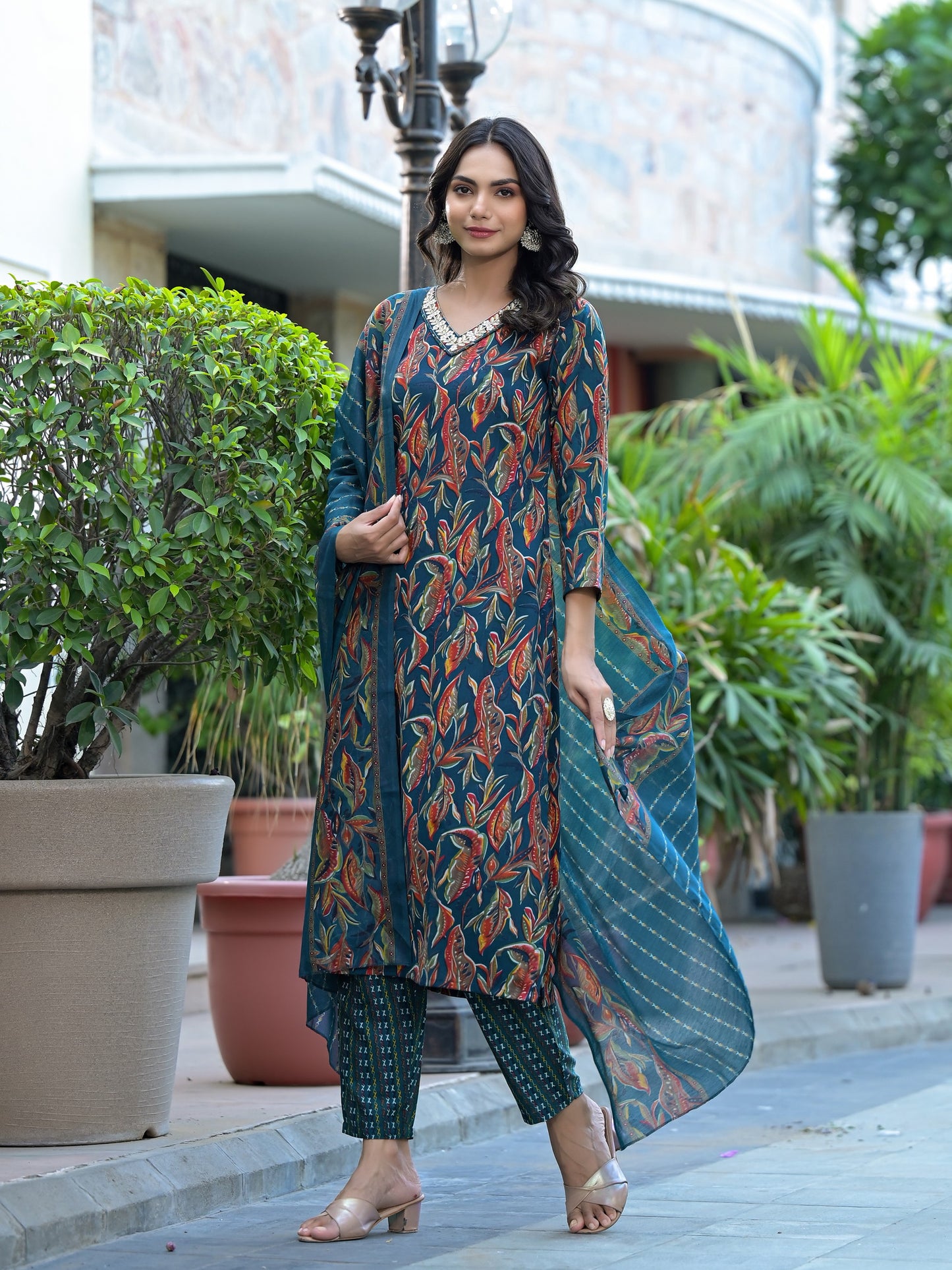 New Beautiful Design Rayon Kurta With Pant And Dupatta Dropshipera