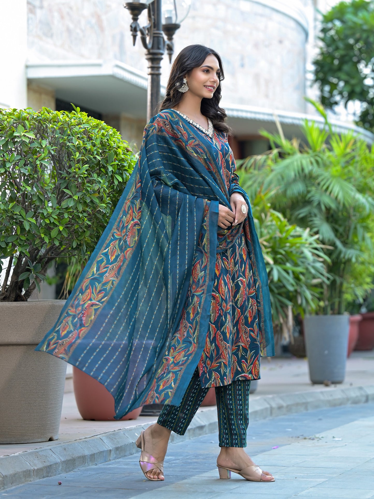 New Beautiful Design Rayon Kurta With Pant And Dupatta Dropshipera