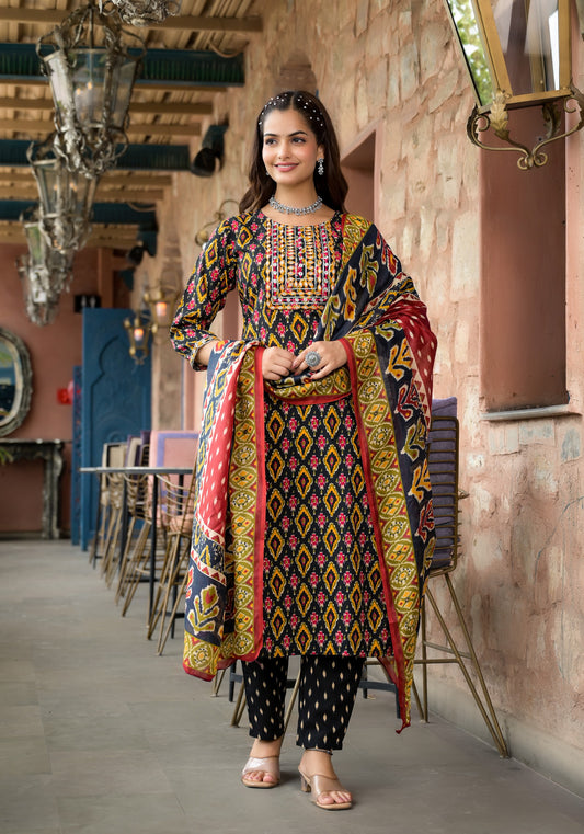Beautiful Designer  Rayon Full Stiched Kurti Pant with Dupatta Dropshipera