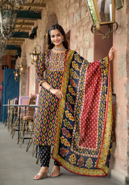 Beautiful Designer  Rayon Full Stiched Kurti Pant with Dupatta Dropshipera