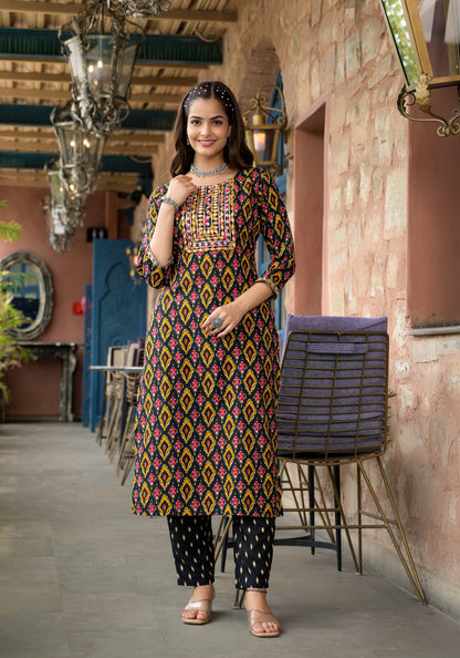 Beautiful Designer  Rayon Full Stiched Kurti Pant with Dupatta Dropshipera
