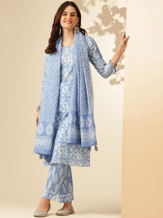 Women's Rayon Kurta Set With Printed Dupatta Set Dropshipera