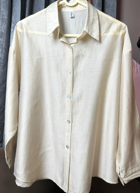 Full Sleeves Shirt for Men (Beige, Free Size) (Test SKU) 1238