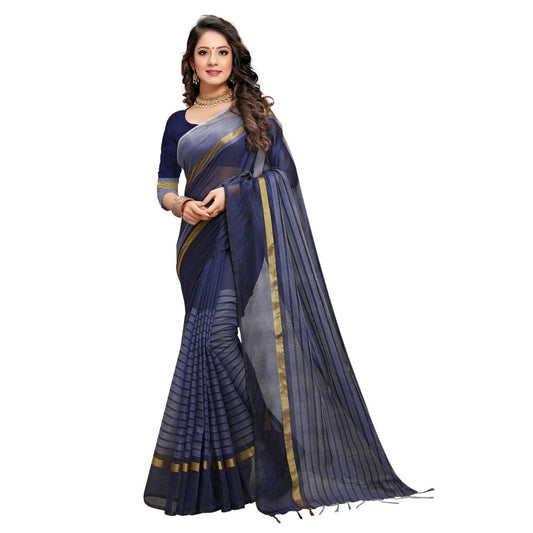 Women Designer Saree (Navy Blue, 6.3 m) 16135