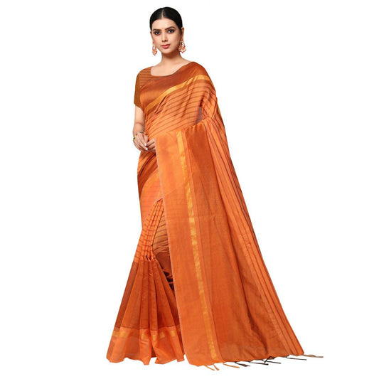 Women Designer Saree (Orange, 6.3 m) 16135