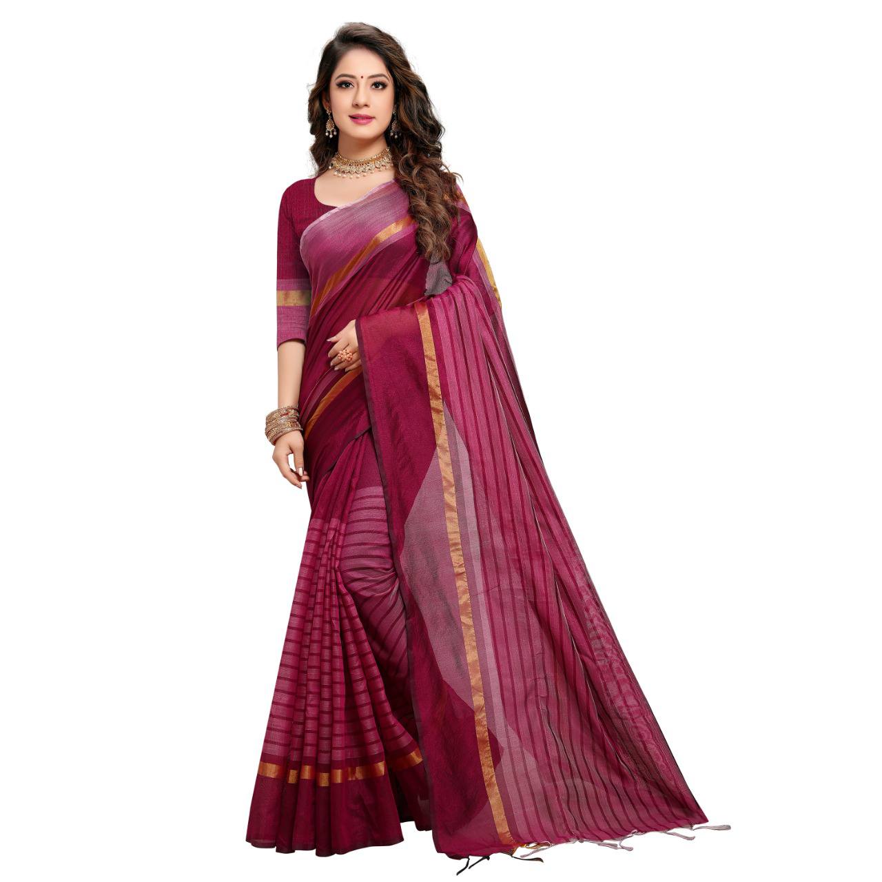 Women Designer Saree (Maroon, 6.3 m) 16135