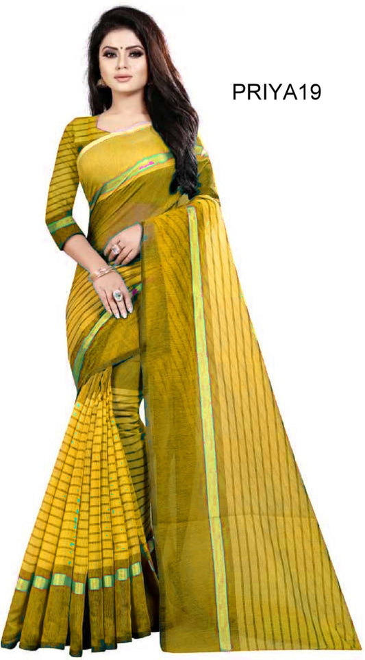 Women Designer Saree (Yellow, 6.3 m) 16135