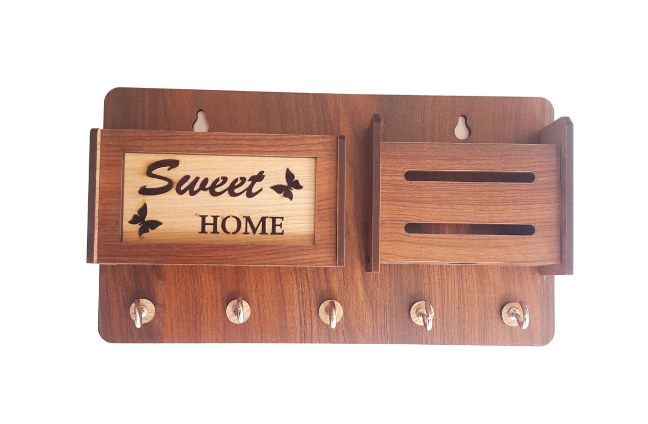 Sweet Home Butterfly Wooden Phone Stand & Keyholder 18309