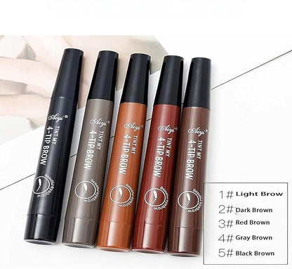Eyebrow Pen with Pointed Tip Eyebrows Liquid Makeup Pencil Long Lasting Waterproof Fork Tip Eyebrow Tattoo Pen (Multicolor) 18277