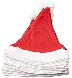 Arts Santa Claus Cap Merry Christmas Hat Cap for Christmas (Red & White, Pack of 2) 16778