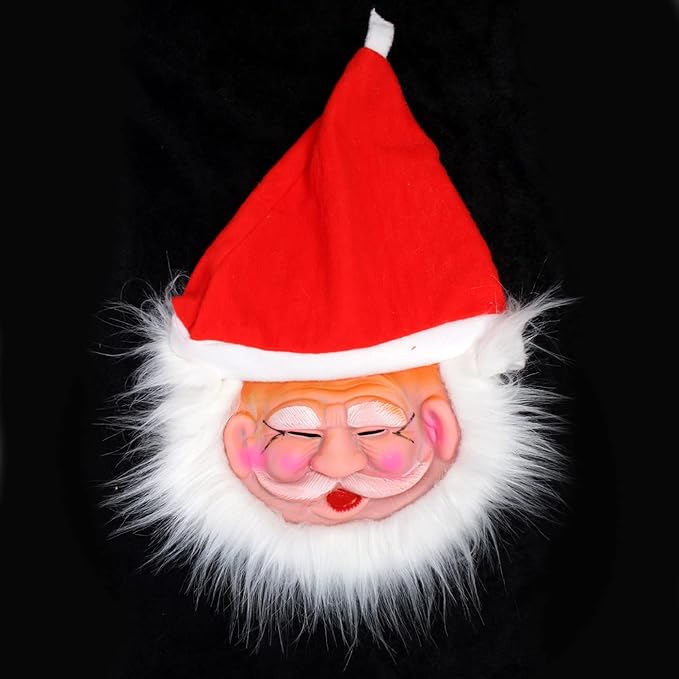 Baal Funny Santa Claus Face Mask for Kids and Adults Christmas Celebration (Red & White, Set of 2) 16778