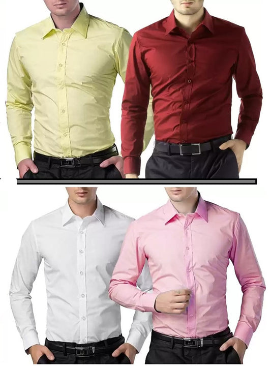 Combo of 4 Casual Shirts for Men (Multicolor, S) 18626