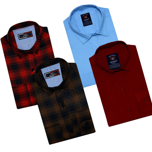 Combo of 4 Casual Shirts for Men (Multicolor, S) 18626