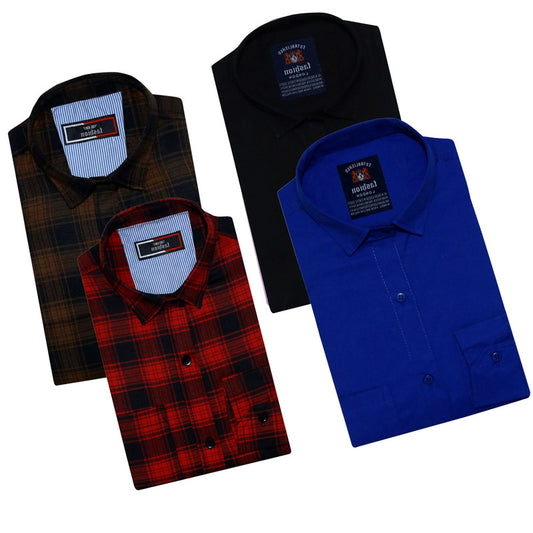 Combo of 4 Casual Shirts for Men (Multicolor, S) 18626