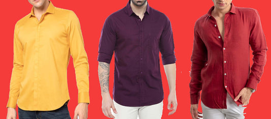 Combo of 3 Casual Men's Shirts (Multicolor, S) 18626