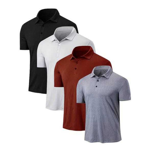 Polo Neck T-Shirt (Multicolor, S) (Pack of 4) 18626