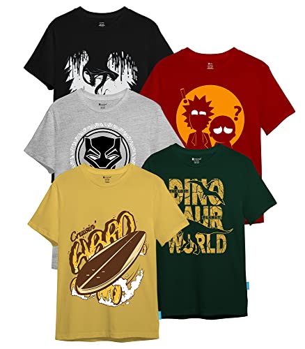 Pack of 5 Round Neck Printed Tshirt 1394
