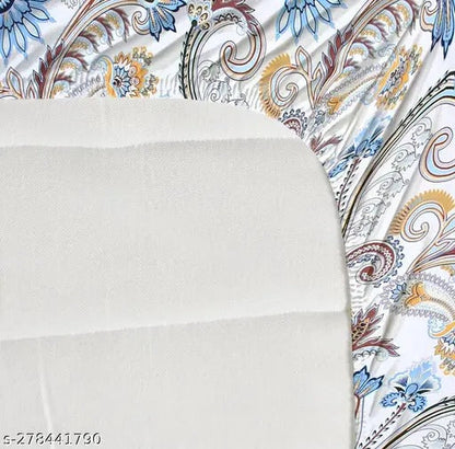 Super Soft Glace Cotton All Round Elastic Fitted Double Bed Bedsheet with 2 Pillow Covers-72x78x8 20027