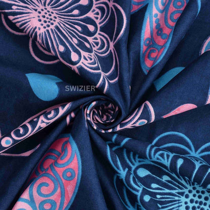 Super Soft Glace Cotton All Round Elastic Fitted Double Bed Bedsheet with 2 Pillow Covers-72x78x8 20027