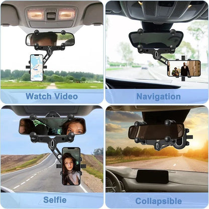 Phone Mount for Car, 2024 Upgraded Rear View Mirror Phone Holder, Universal Mount, Rotatable Phone Holder for Car Compatible 22927