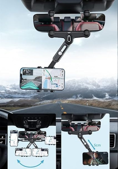 Phone Mount for Car, 2024 Upgraded Rear View Mirror Phone Holder, Universal Mount, Rotatable Phone Holder for Car Compatible 22927