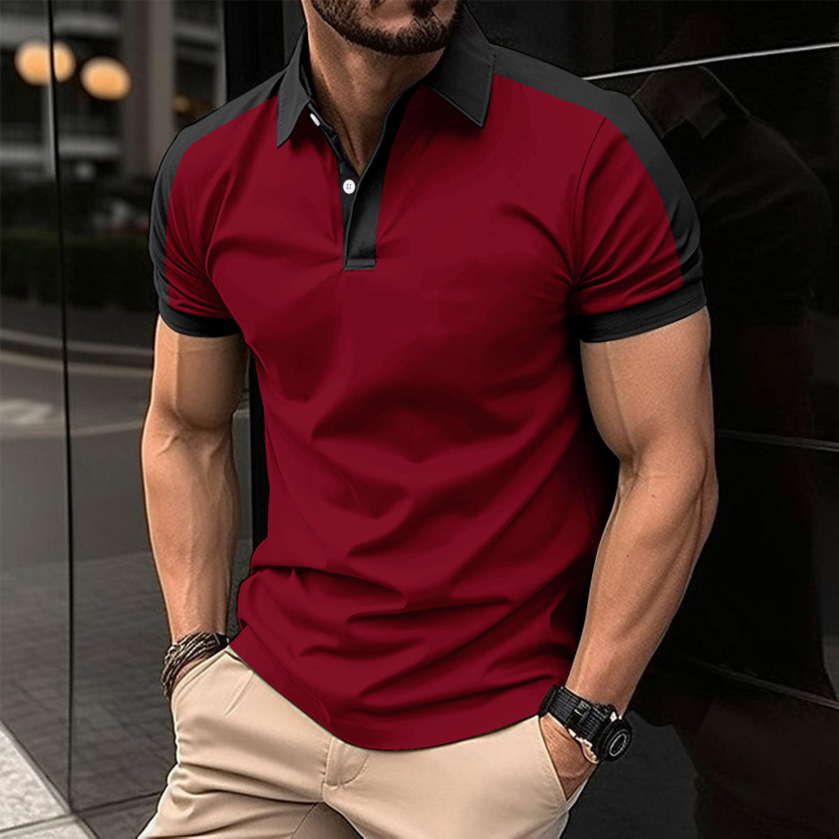 Men's Short Sleeve Business Shirt Summer Casual Polo Shirts My Store