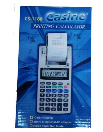 hr-8rc small desktop 12-digit display dual power print calculator My Store