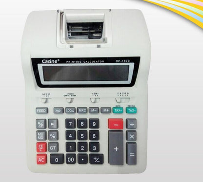 hr-8rc small desktop 12-digit display dual power print calculator My Store