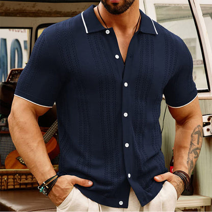 Short-sleeved Polo Shirt Summer Button Lapel Top Fashion Business Men's Clothing My Store