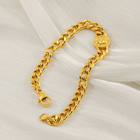 Fashion Stainless Steel Cuban Link Chain Bracelet Numbers My Store