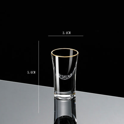 Small Crystal Glass One-shot Cup Divider Gold Foil Liquor Cup My Store