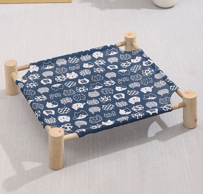 Removable And Washable Solid Wood Pet Dog Bed 3080