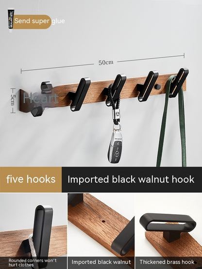 Solid Wood Clothes Hook Wall-Mounted Aluminum Alloy My Store