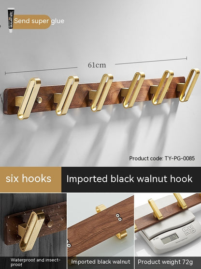 Solid Wood Clothes Hook Wall-Mounted Aluminum Alloy My Store