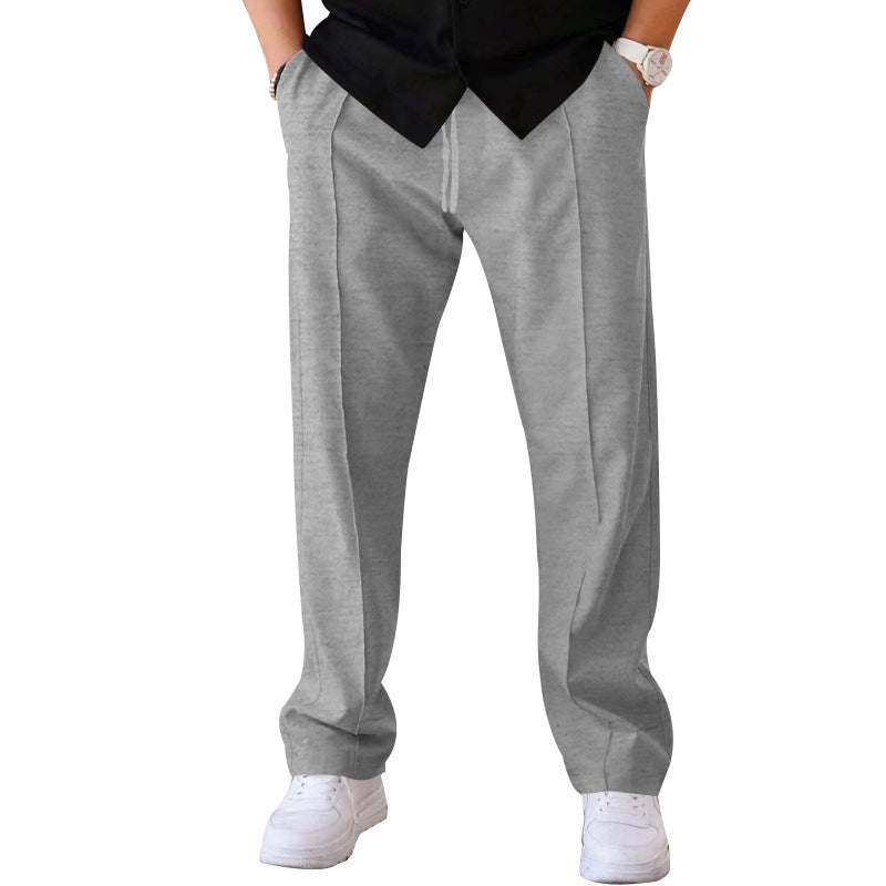 Men's Trousers Sports Casual Loose Straight Pants With Drawstring Design Clothing My Store