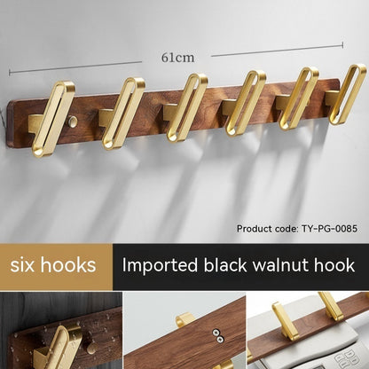 Solid Wood Clothes Hook Wall-Mounted Aluminum Alloy My Store